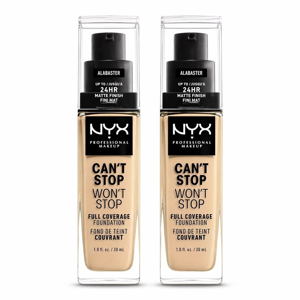 NYX Can't Stop Won't Stop Foundation Alabaster 24H Matte 2 Pack
